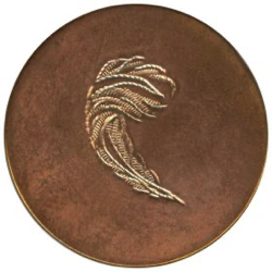 24-5.1 Metals - Copper Colored - Chased feather (1-1/4")